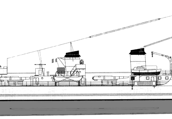Эсминец NMF Le Hardi 1940 [Destroyer] - чертежи, габариты, рисунки